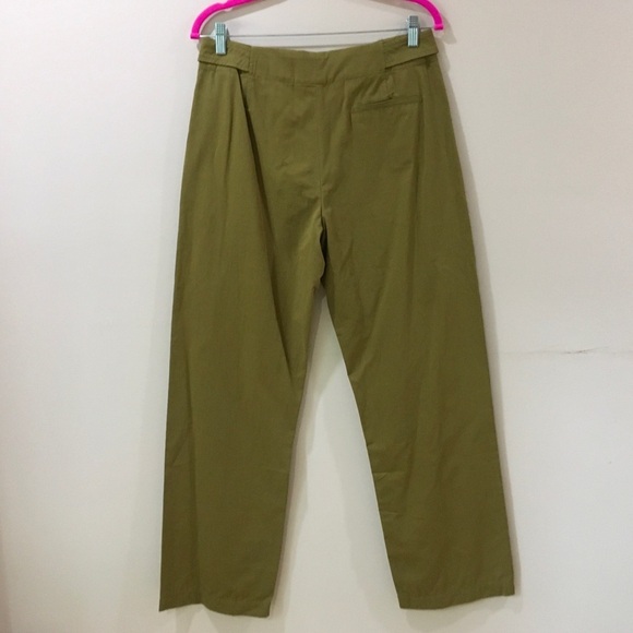 Zara ZW Collection Belted Wide Leg Pants Khaki - Picture 7 of 10
